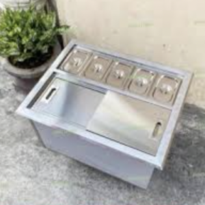 Thùng chứa đá inox âm bàn