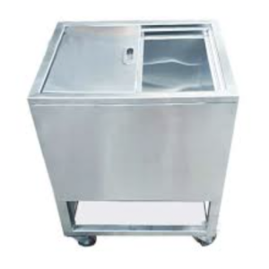 Thùng chứa đá inox có bánh xe