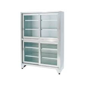 TỦ BẾP INOX CÔNG NGHIỆP 4 CỬA KÍNH