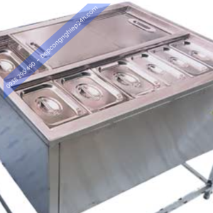 Thùng đá inox có khay và chân
