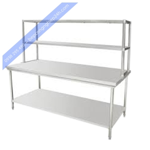 BÀN INOX CÓ KỆ TRÊN