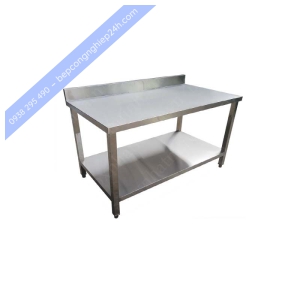 BÀN INOX 2 TẦNG CÓ GÁY