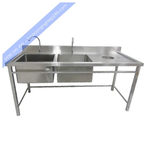 CHẬU RỬA ĐÔI CÓ LỖ XẢ RÁC