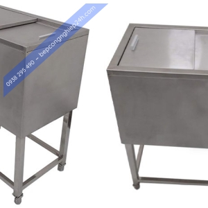 Thùng chứa đá inox chân đứng
