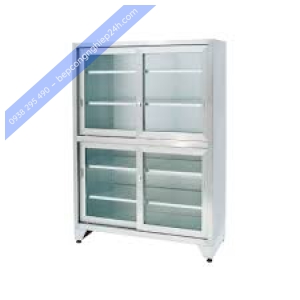 TỦ BẾP INOX CÔNG NGHIỆP 4 CỬA KÍNH