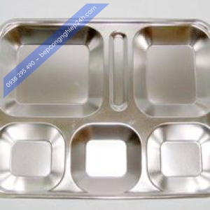 Khay thức ăn inox (6 ô)