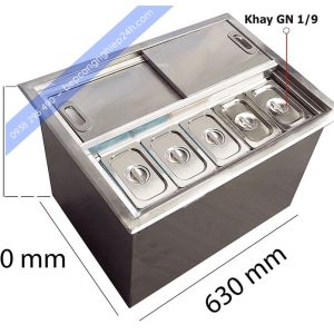 Thùng chứa đá inox âm bàn