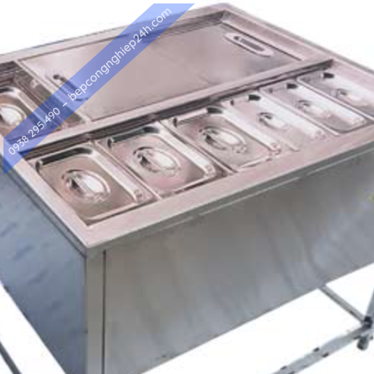 Thùng đá inox có khay và chân