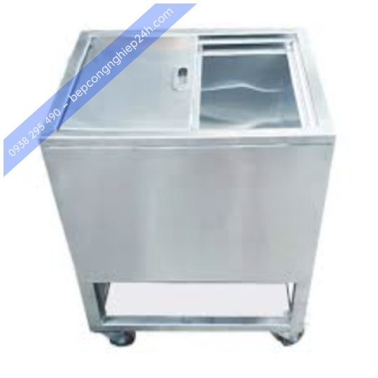 Thùng chứa đá inox có bánh xe