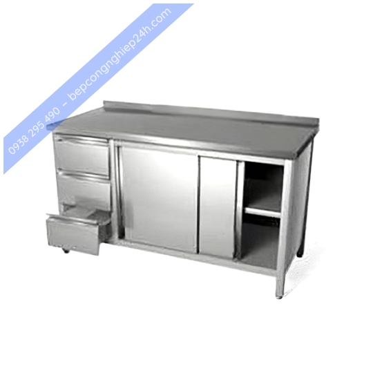 BÀN TỦ INOX CÓ HỘC KÉO