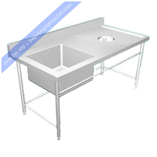 CHẬU RỬA ĐƠN CÓ LỖ XẢ RÁC