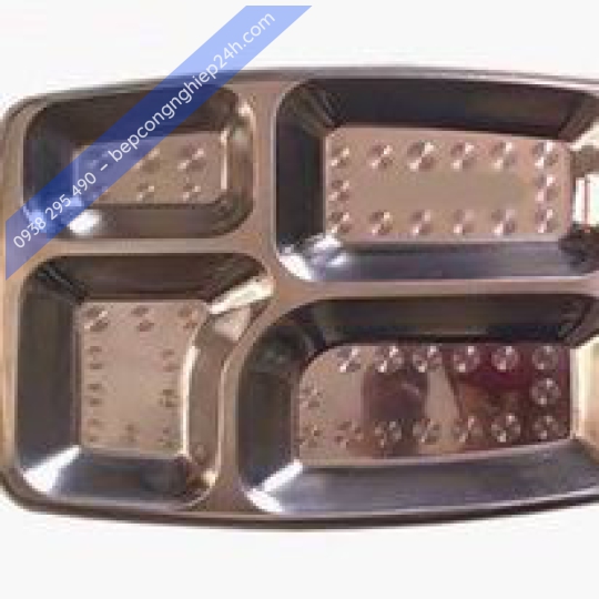 Khay thức ăn inox (4 ô)