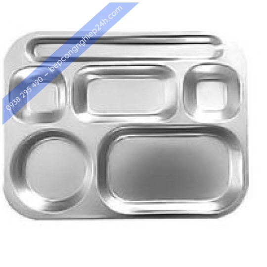 Khay thức ăn inox (6 ô)