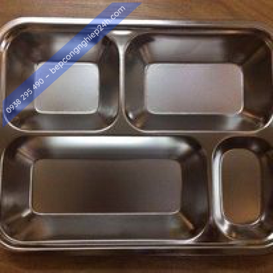 Khay thức ăn inox (4 ô)