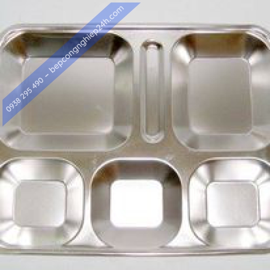 Khay thức ăn inox (6 ô)