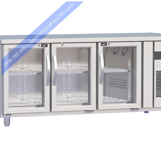 Tủ bàn mát quạt gió 3 cánh kính 340 lít