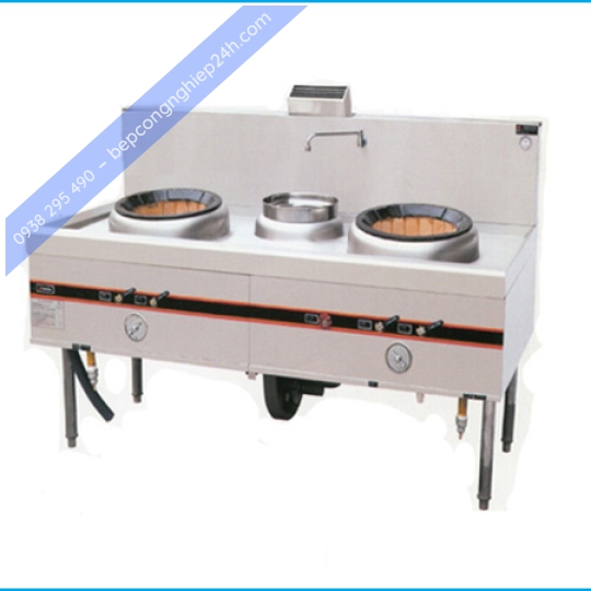 Bếp Á Quạt Thổi 2 Họng 1 Bầu Nước