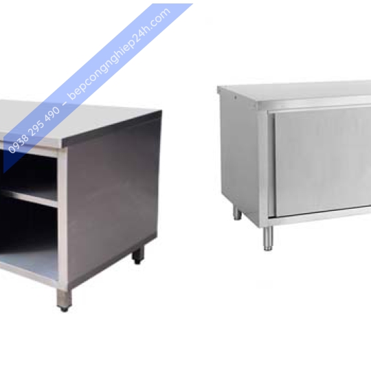 Tủ inox 2 tầng cửa lùa có gáy