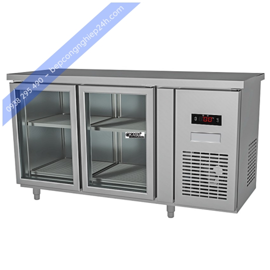 Tủ bàn mát quạt gió 2 cánh kính 260 lít