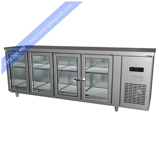 Tủ bàn mát quạt gió 4 cánh kính 610 lít